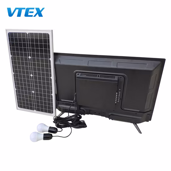 2020 Tragbares Solarenergie-Solarpanel mit Lithiumbatterie, LED-Monitor, DC12V-Solarfernseher